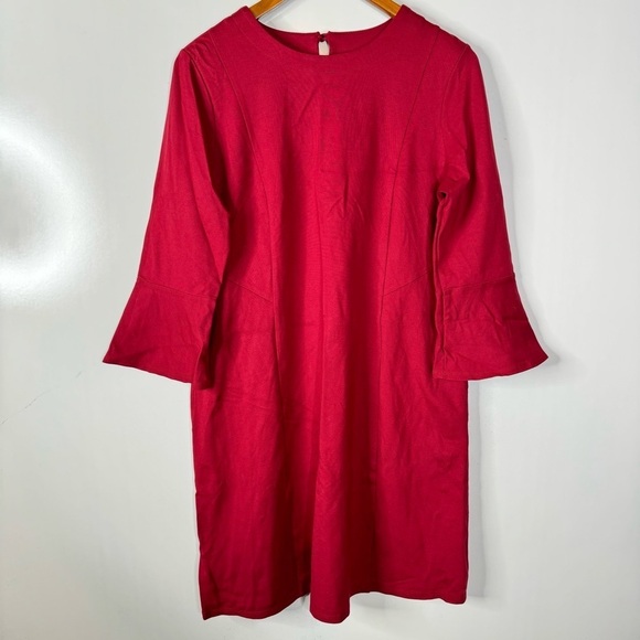 J. Jill Red Ponte Knit Dress Size Medium - Picture 1 of 5